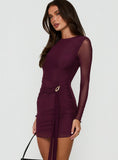 Dreww Long Sleeve Mini Dress Berry