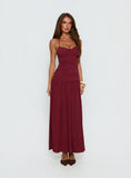 Marguerite Halter Maxi Dress Ruby Wine Tall