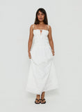 Loralei Shirred Maxi Dress White