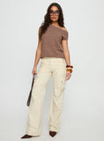 Ashfield Off Shoulder Top Brown