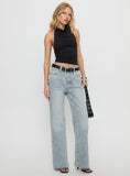 Henesey High Rise Straight Leg Jeans Light Wash