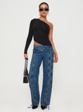 Day Dream Mid Rise Straight Leg Jeans Dark Blue Wash