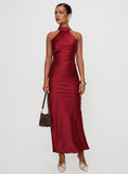 Mordecai Halter Maxi Dress Burgundy
