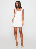Dasha Satin Mini Dress White