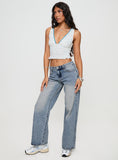 Ronine Low Rise Wide Leg Jeans Light Wash
