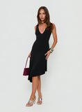 Jordunn Sleeveless Asymmetrical Midi Dress Charcoal