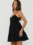 Enhancement Babydoll Mini Dress Black