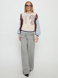Brandyce Graphic Knit Jacket Blue / Chocolate
