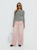 Lucky Dip Mid Rise Straight Leg Jeans Washed Pink