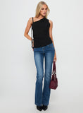 Smash Hit One Shoulder Top Black