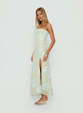 Maribeth Strapless Floral Maxi Dress Mint