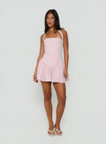 Esatora Halter Flare Mini Dress Pink