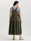 Adjustable Oversized Tiered Overall Maxi Dress
