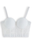 Solid Color Underwire Bustier Crop Top in White