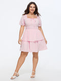 Gingham Print Fit And Flare Mini Dress