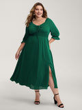 Drawstring Cinched-Bust Sweetheart Maxi Dress