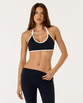 Serenity Halter Crop | Black Two Tone