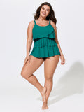 Layered Deep Neckline Swim Top