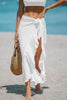 Sheer Ruffled Maxi Cover-Up Sarong - White