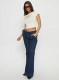 Acapulco Low Rise Flare Jeans Dark Blue Wash