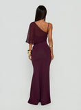 Isebella Sheer Poncho Maxi Dress Mulberry