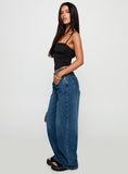 Duster Mid Rise Baggy Jeans Dark Wash