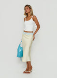 Jacilyn Lace Trim Midi Skirt Butter Yellow / Blue