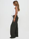 Bruiser Tie Waist Mid Rise Wide Leg Jeans Green Petite
