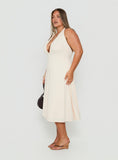 Morganne Halter Plunge Midi Dress Butter Curve