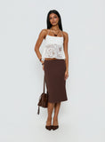 Solenne Sheer Crochet Lace Top White