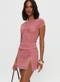 Flattered Shimmer Mini Skirt Pink