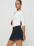 Dapple Bias Mini Skirt Black Polka Dot