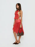 Legacy Midi Skirt Tomato Polka
