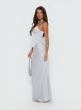 Devotedness Satin Corset Maxi Dress Silver