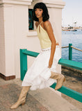 Calling For You Flowy Maxi Skirt White