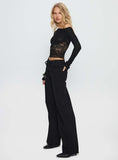 Mellowed Out Low Rise Straight Leg Jeans Washed Black