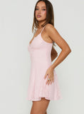 Bloomie Lace Godet Mini Dress Marshmallow Pink
