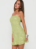 Elorra Strapless Mini Dress Green