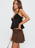 Indulge Yourself Ruched Mini Skirt Chocolate