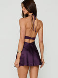 Odyssa Halter Mini Dress Purple