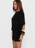 Romma Backless Slouchy Mini Dress Black