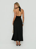 Kariee Plunge Neck Maxi Dress Black