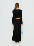 Caviar Tie Maxi Skirt Black
