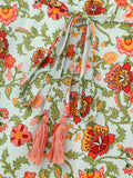 Floral Print Patchwork Off-Shoulder Maxi Dress