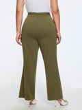 Matching Belt High Waist Pocket Bootcut Pants