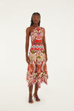 Red Odara Scallops One-Shoulder Top