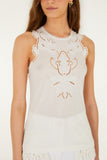 Off-White Lace Sleeveless Blouse