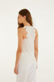 Off-White Lace Sleeveless Blouse