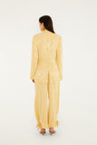 Beige Hem Ties Pockets Pants