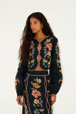 Dark Blue Maira Floral Top